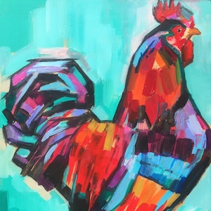 ROOSTER - archival ink print of original painting