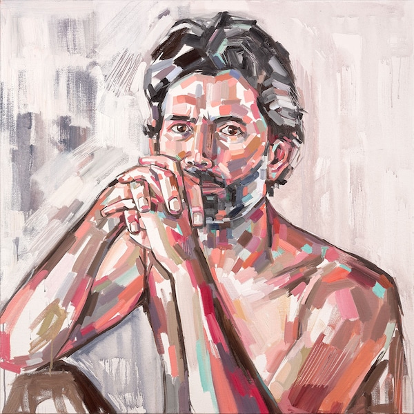 ERNESTO, hand signed fine art print, original figure painting, modern, portrait, contemporary.