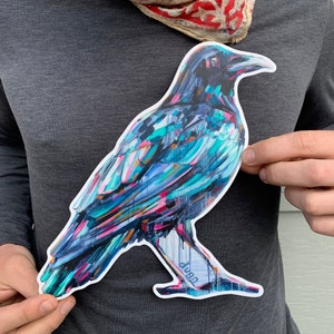 THE MESSENGER vinyl sticker of oil painting, waterproof & UV resistant, bird art, decal image 4