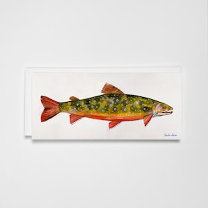 Greeting card of Brook Trout painting