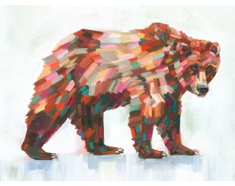 GRIZZLY - archival ink print of original painting, made for Bend Cider Co