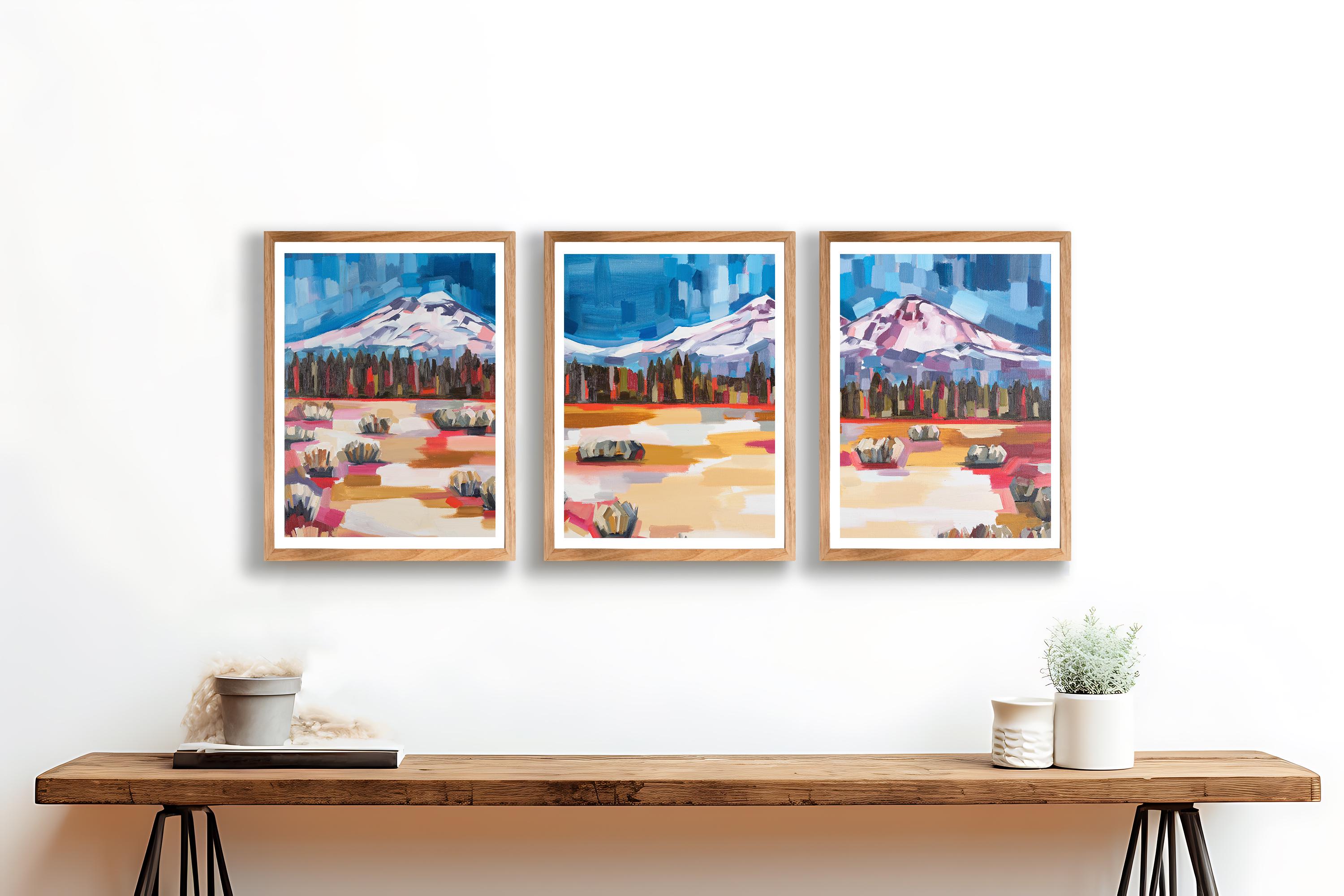 Three Sisters | Paper Prints or Canvas, Mountain Triptych Artwork | Print of Original Oil Painting | Sisters OR - Set of 3 Prints or Canvas