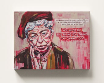 CANVAS WALL ART - Eleanor Roosevelt archival ink print, ready to hang, gallery stretched