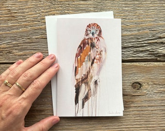 Greeting card of Red-Tailed Hawk painting