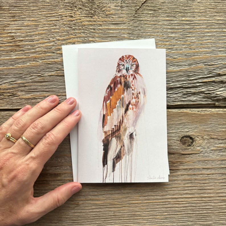 Greeting card of Red-Tailed Hawk painting image 1