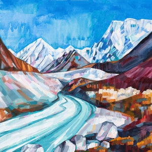 Himalayan Autumn - archival ink print of original Nepal landscape painting