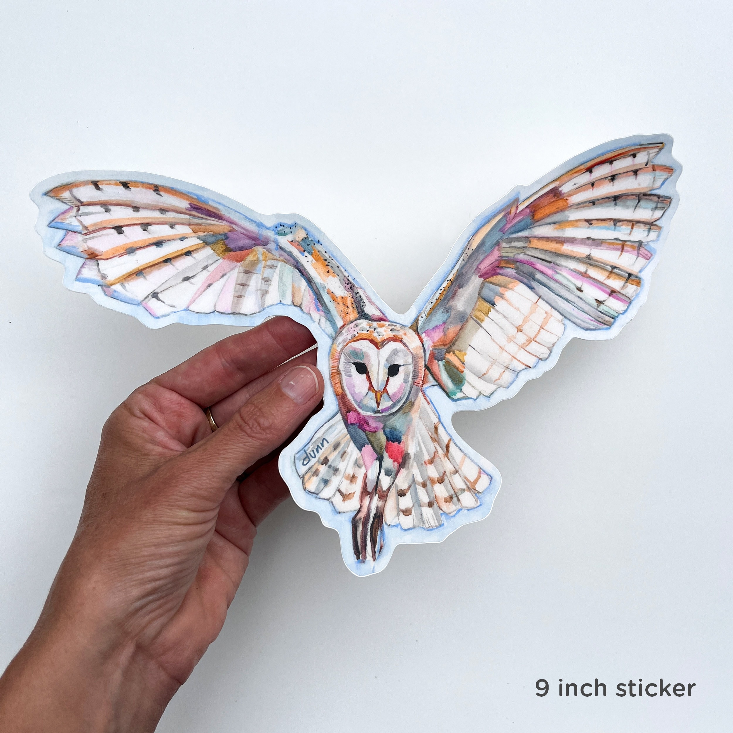 Flying barn owl tattoo