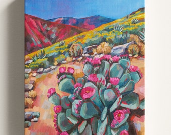 CANVAS WALL ART - Desert Bloom archival ink print, ready to hang, gallery stretched