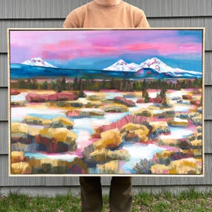 CANVAS WALL ART - Skyline Forest archival ink print of original oil painting | Three Sisters Oregon | Ready to hang | Gallery stretched