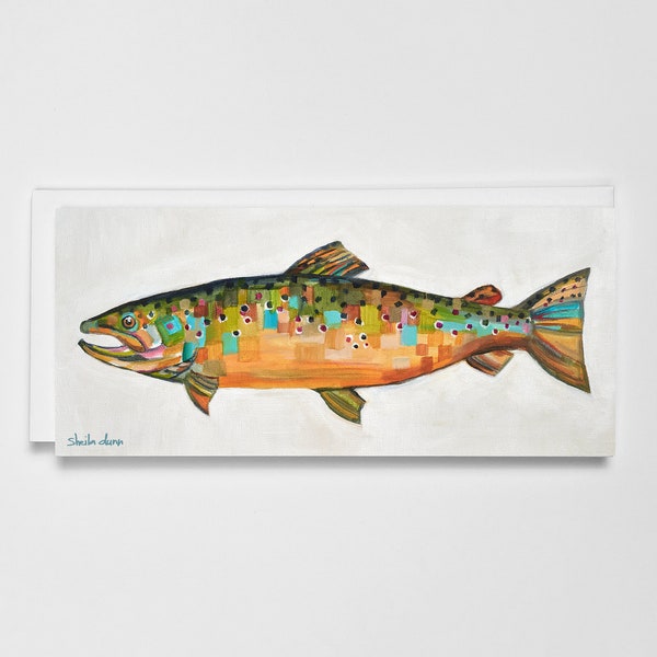 Greeting card of Brown Trout 2 painting