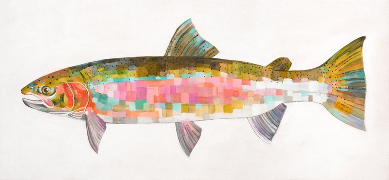 STEELHEAD TROUT archival print of original fish painting image 1