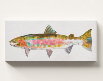 CANVAS WALL ART - Steelhead archival ink print, ready to hang, gallery stretched