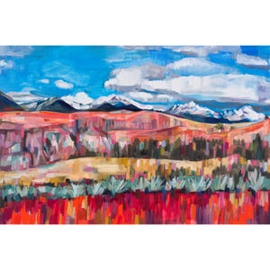 Cordillera Blanca - archival ink print of original landscape oil painting by Sheila Dunn. Fine art print, hand signed by artist
