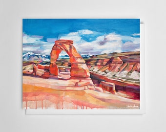 Greeting card of Delicate Arch painting
