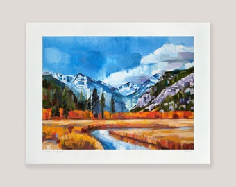 Moraine Park - archival ink print of Rocky Mountain National Park, Colorado landscape painting