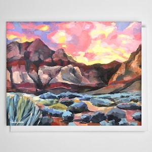 Greeting card of Red Rocks painting