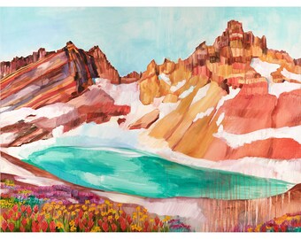 Broken Top - archival ink print of painting of Central Oregon landscape