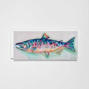 Greeting card of Sockeye Salmon 2 painting