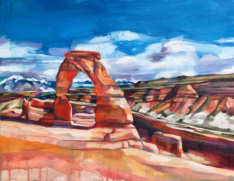 Delicate Arch fine art print of Utah landscape oil painting. | Etsy