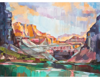 Grand Canyon - archival ink print of original painting | Hand signed by artist Sheila Dunn | Arizona Desert | National Park