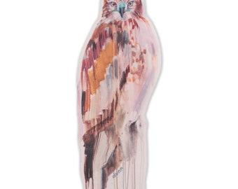 RED-TAILED HAWK - durable vinyl sticker, waterproof, uv resistant decal, made in Oregon, Sheila Dunn oil painting artist