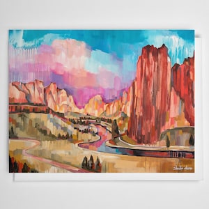 Greeting card of Smith Rock painting
