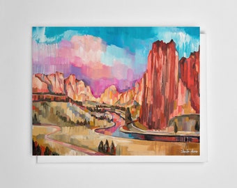 Greeting card of Smith Rock painting