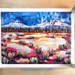 SECOND SALE - Three Sisters large format fine art print, Oregon cascade mountains, 30% off