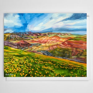 Greeting card of Painted Hills painting