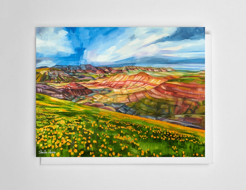 Greeting card of Painted Hills painting image 1