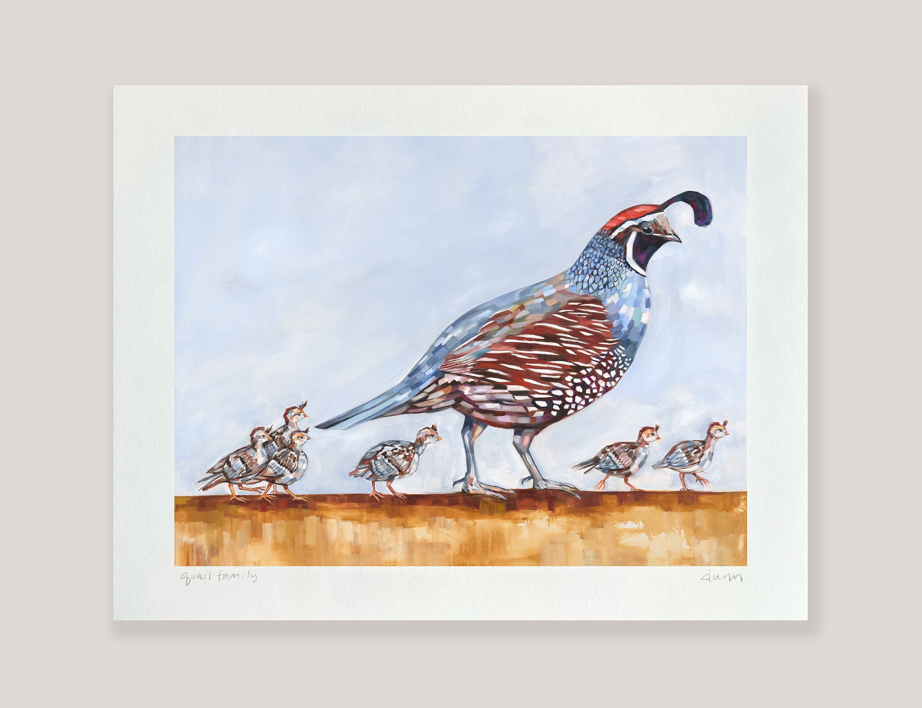 QUAIL FAMILY - Archival Ink Print of Original Oil Painting, Sheila Dunn  Art, Hand Signed \u0026 Titled - Etsy, image size:3000x2306