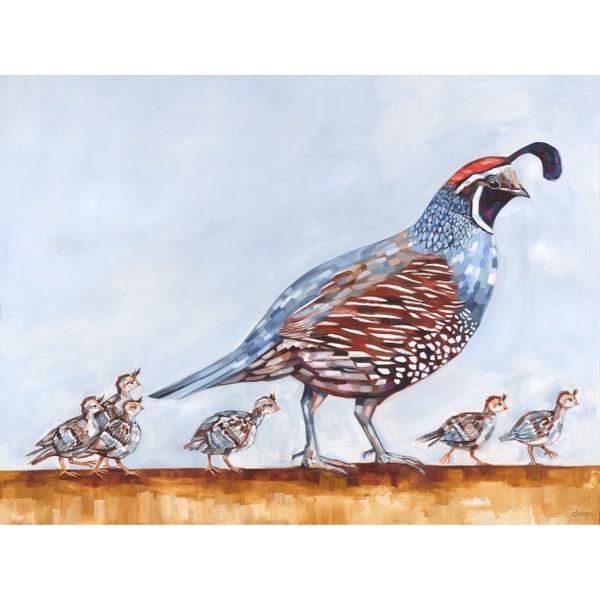 QUAIL FAMILY - archival ink print of original painting