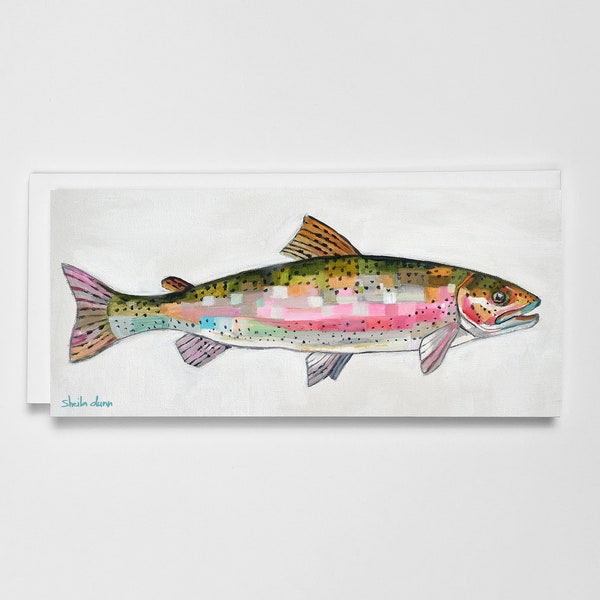 Greeting card of Rainbow Trout painting