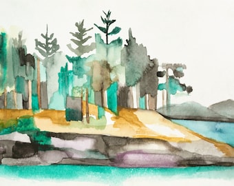 Doe Bay - archival ink print of Orcas Island, Washington landscape painting