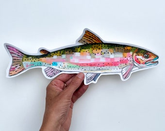 RAINBOW TROUT, vinyl sticker, fish art, decal