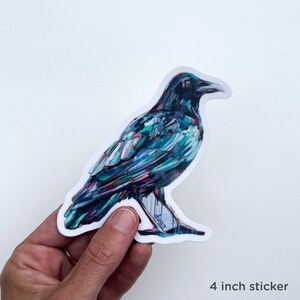 THE MESSENGER vinyl sticker of oil painting, waterproof & UV resistant, bird art, decal image 2