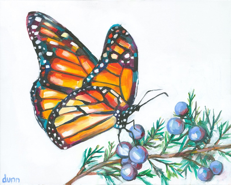 MONARCH BUTTERFLY Bend Cider Co Fine art print of original painting Hand signed by Sheila Dunn