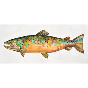BROWN TROUT II - archival print of original fish oil painting | Sheila Dunn Art | Hand signed by artist