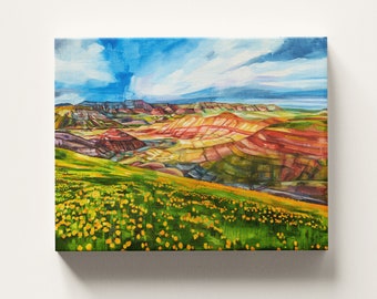 CANVAS WALL ART - Painted Hills archival ink print, ready to hang, gallery stretched