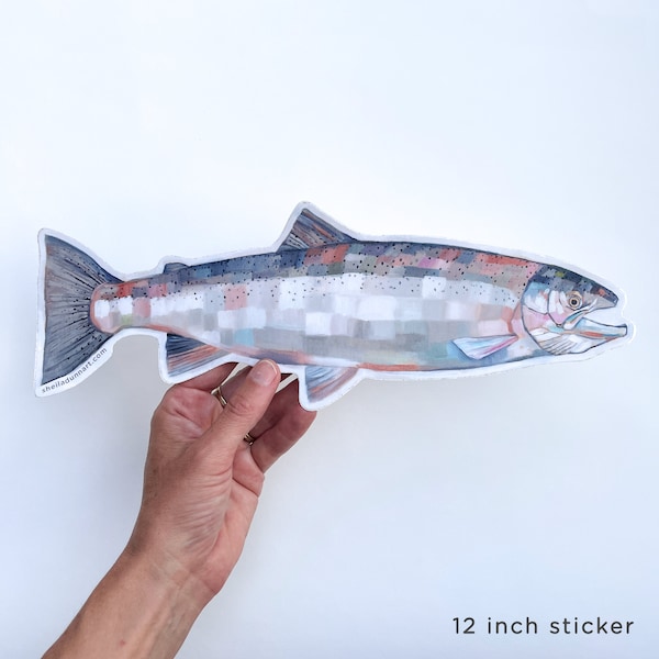WINTER STEELHEAD TROUT, vinyl sticker, fish art