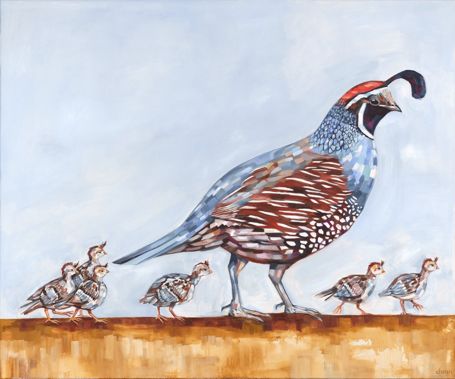QUAIL FAMILY Two color options Fine art print of original Etsy
