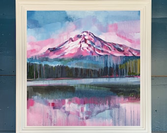 FRAMED WALL ART - Mt Hood signed archival ink print, solid hardwood frame, ready to hang