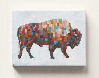 CANVAS WALL ART - Bend Cider Bison archival ink print, ready to hang, gallery stretched