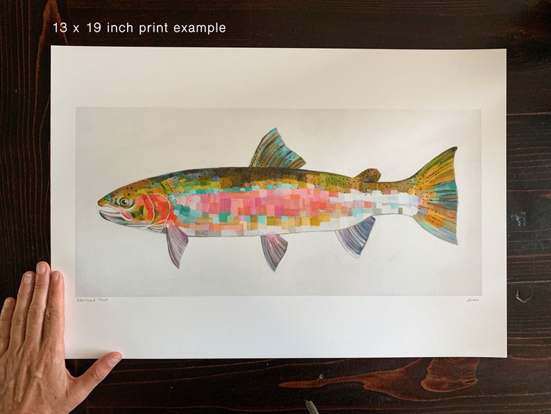 STEELHEAD TROUT archival print of original fish painting image 2