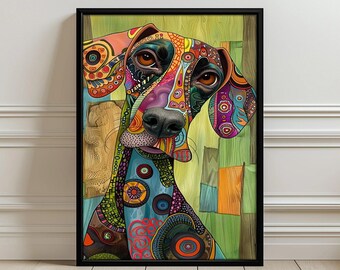 Colorful Abstract Dog Pop Art Poster - Vibrant Modern Wall Art Print