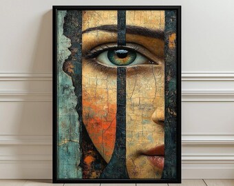 Woman Eye Abstract Wall Art Poster - Aesthetic Surreal Portrait Print