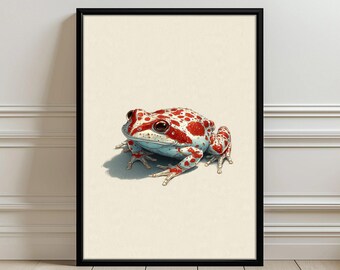 Illustrated Frog Aesthetic Wall Art Poster Print
