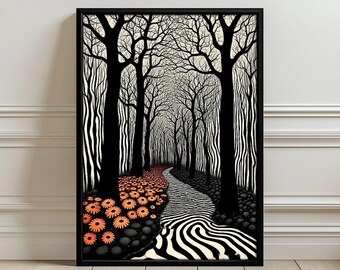 Surreal Forest Path Aesthetic Wall Art Poster Print