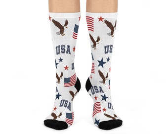 Marineblaue Socken | USA Adler Design, bequeme Socken, Geschenk für veteranen, 4.Juli, Unabhängigkeitstag, Alltagskleidung