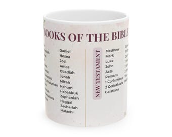 Books of the Bible Mug | Ceramic Scripture List 11oz 15oz